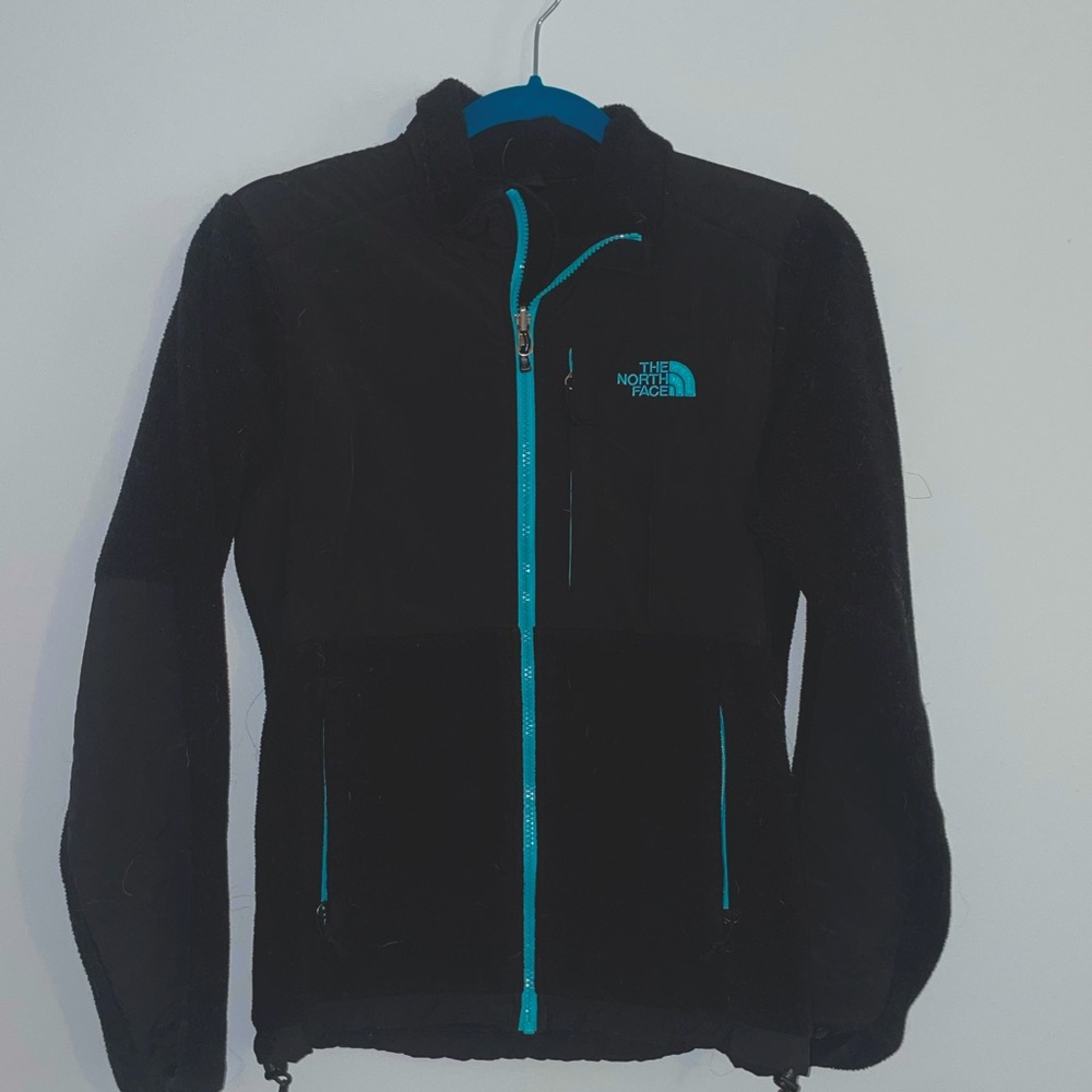 Black and blue north face jacket